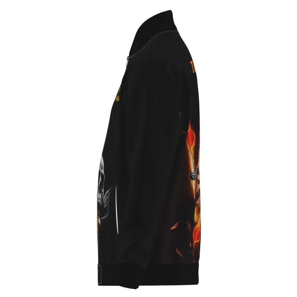 Dartjacke mit Totenkopf - Flammen - Motiv – Für leidenschaftliche Dartspieler! R847 - Outfitsuche