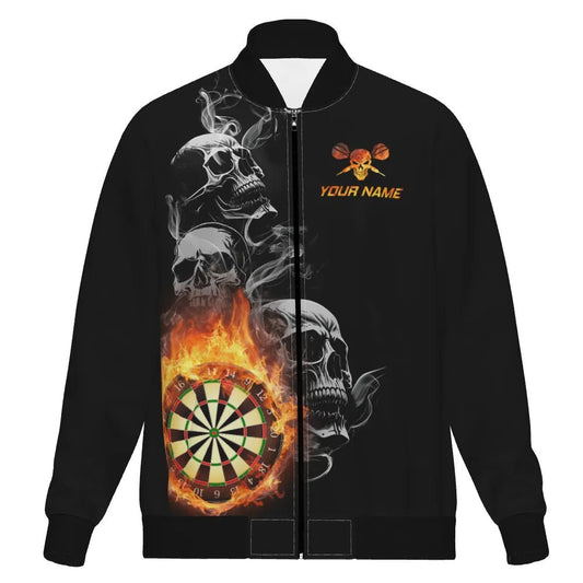 Dartjacke mit Totenkopf - Flammen - Motiv – Für leidenschaftliche Dartspieler! R847 - Outfitsuche