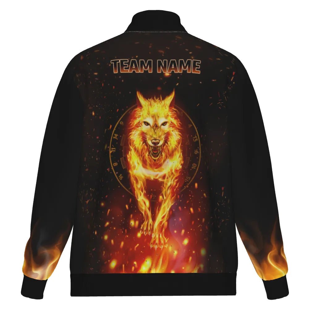 Dartjacke mit Wolf - Design und Feuerpfeilen – Stylisch und Funktional für Darts - Fans H7790 - Outfitsuche