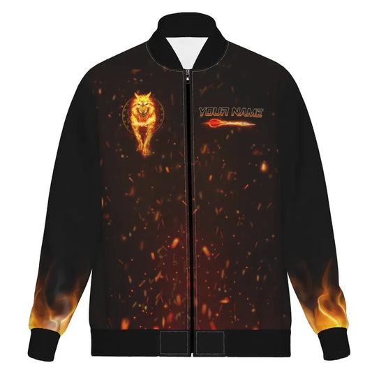 Dartjacke mit Wolf - Design und Feuerpfeilen – Stylisch und Funktional für Darts - Fans H7790 - Outfitsuche