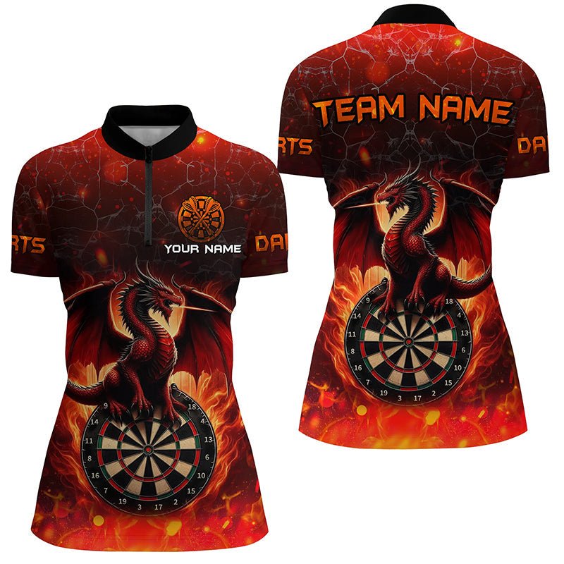 Darts Dragon Fire 3D - gedrucktes Damen - Shirt | Rot T2210 - Outfitsuche