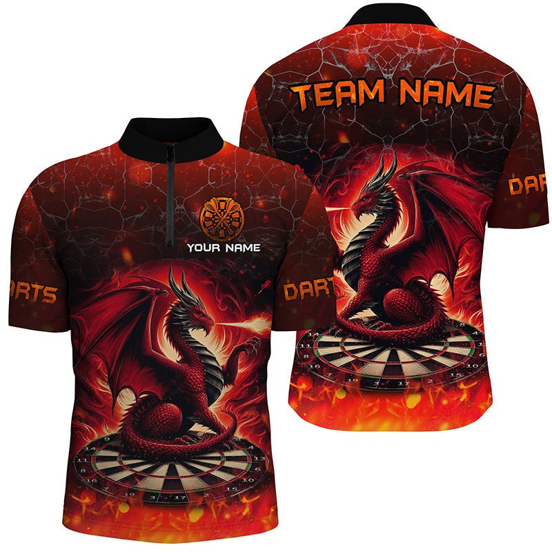 Darts Dragon Fire 3D - gedrucktes Herren - Shirt - Rot T2211 - Outfitsuche