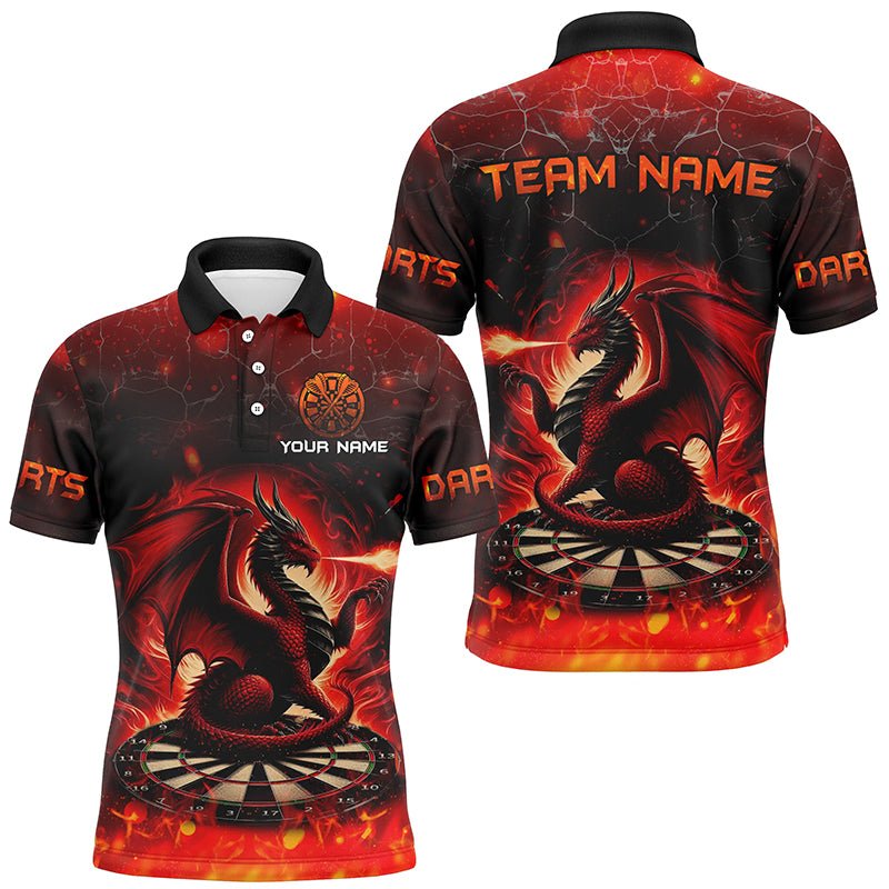 Darts Dragon Fire 3D - gedrucktes Herren - Shirt - Rot T2211 - Outfitsuche