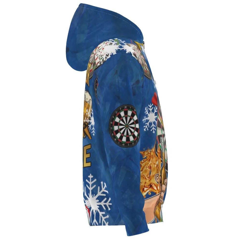 Darts Hoodie mit Reißverschluss – Perfekt für Weihnachtsfeiern mit Darts und Bier A617 - Outfitsuche