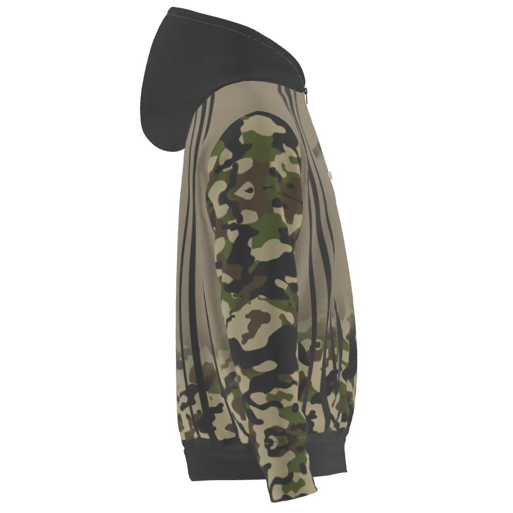 Darts Hoodie mit Reißverschluss – Totenkopf und Sensenmann im Camouflage - Design U238 - Outfitsuche