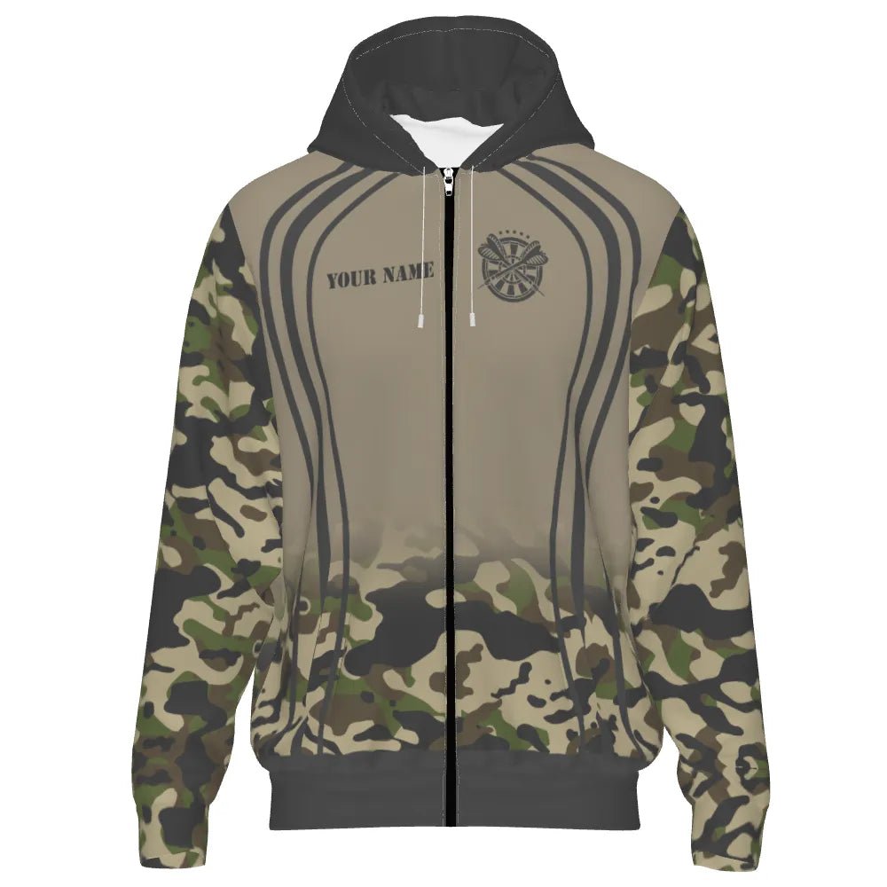 Darts Hoodie mit Reißverschluss – Totenkopf und Sensenmann im Camouflage - Design U238 - Outfitsuche