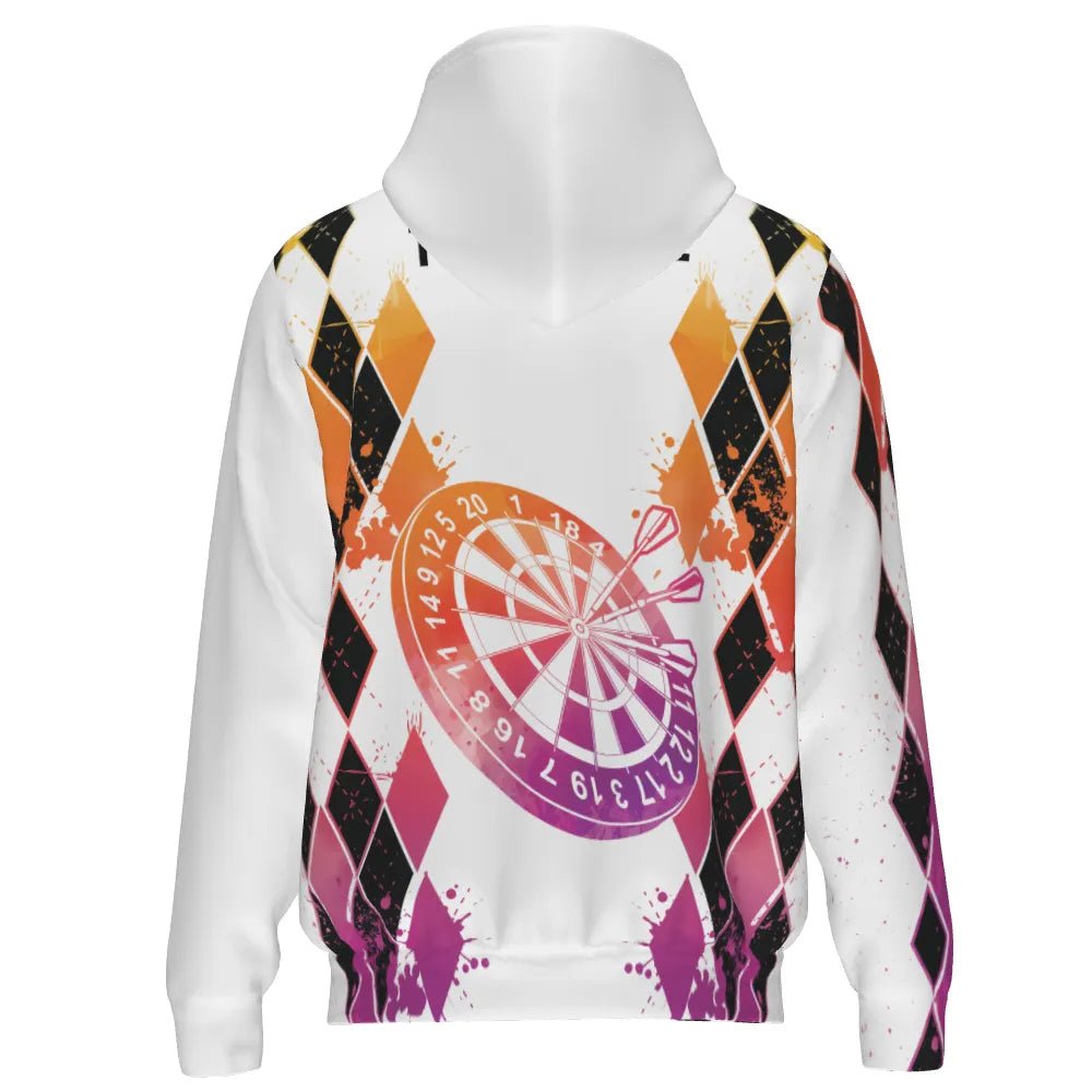 Darts Kapuzenpullover mit lebhaftem Aquarell - Rautenmuster - Ideal für Spieler und Fans! A370 - Outfitsuche