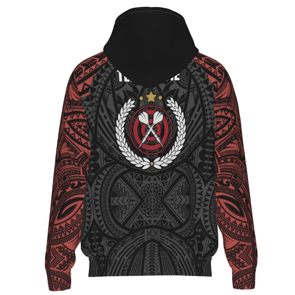 Darts Kapuzenpullover mit Rot - Gelben Tribal - Muster – Sportlich und Stylisch Y94 - Outfitsuche