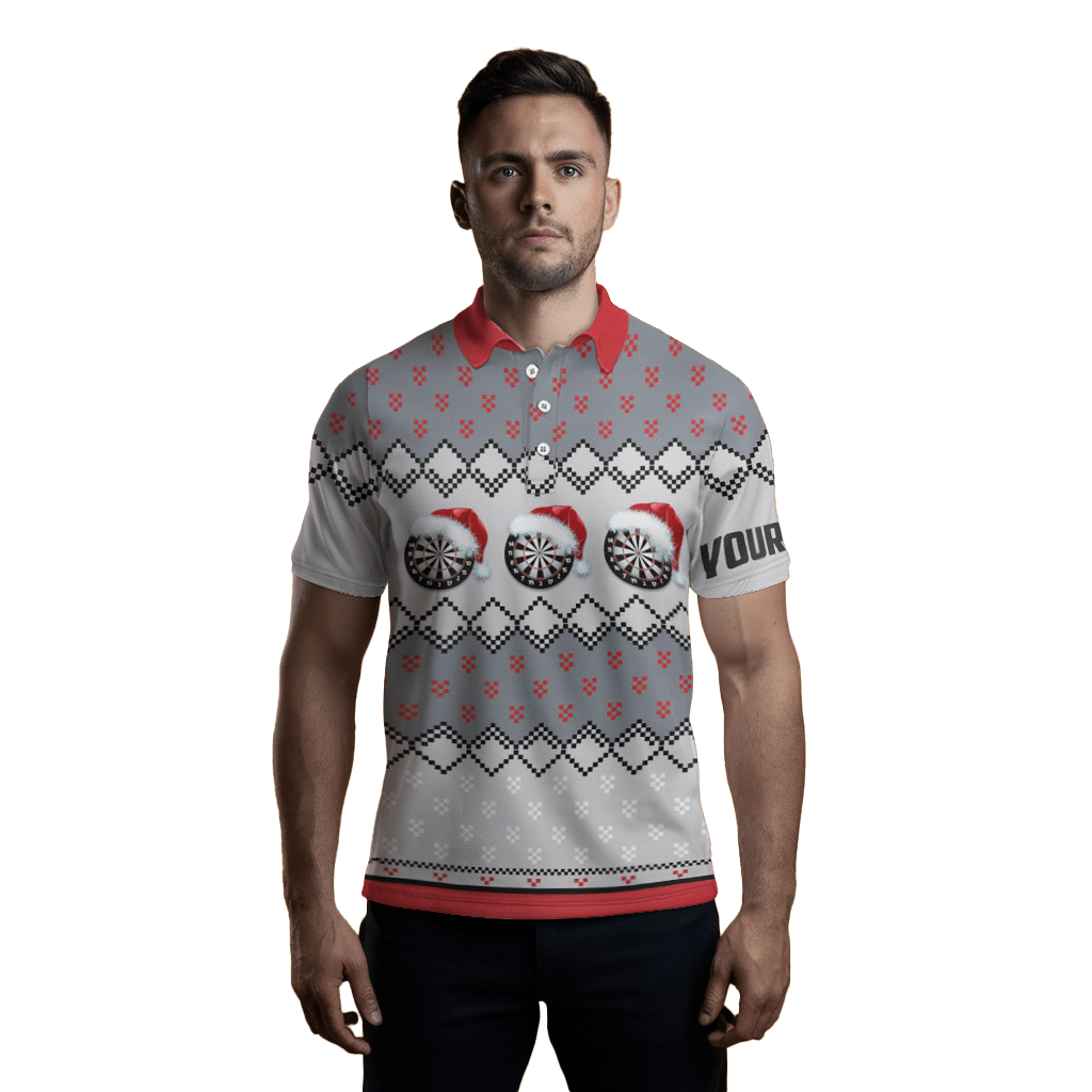 Darts Weihnachtsmann Herren Polo Shirt, Rot, Dart Trikot B47 - Outfitsuche