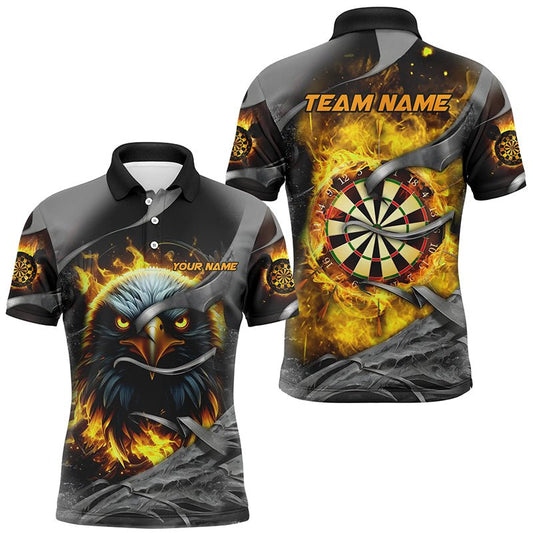 Dartscheibe Feuer – Individuelle Adler - Dartshirts für Herren, 3D - gedruckte Dartliga - Teamtrikots | Gelb T2933 - Outfitsuche