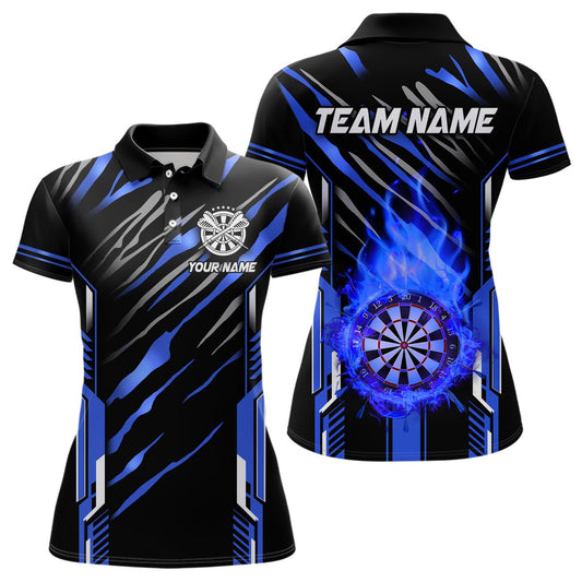 Dartscheibe Feuerflamme - Individuelle Dart - Shirts für Damen, Beste Dart - Liga Trikots im Team - Design | Blau T3074 - Outfitsuche