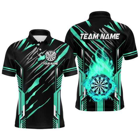 Dartscheibe Feuerflamme – Individuelle Dart - Shirts für Herren, Beste Dartliga - Trikots für Team - Uniformen | Cyan T3075 - Outfitsuche