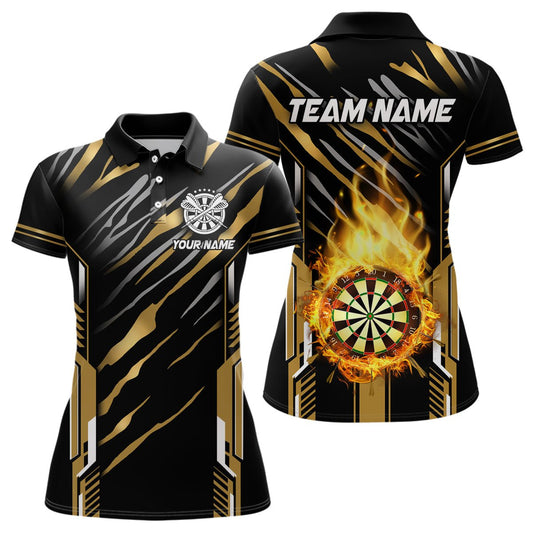 Dartscheibe Feuerflamme – Individuelle Dartshirts für Damen, Beste Dartliga - Trikots für Team - Uniformen | Gold T3073 - Outfitsuche