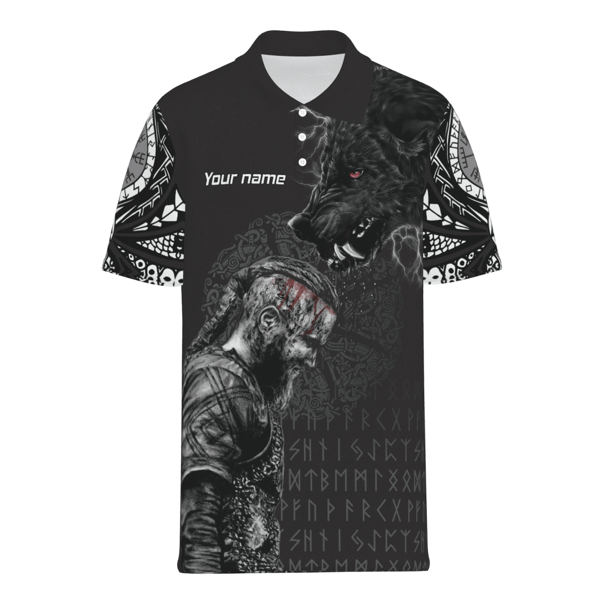 Dartshirt Wikinger Polo - Shirt - Ragnar und Wolf - Herren Polo - Schwarz VK6612 - Outfitsuche