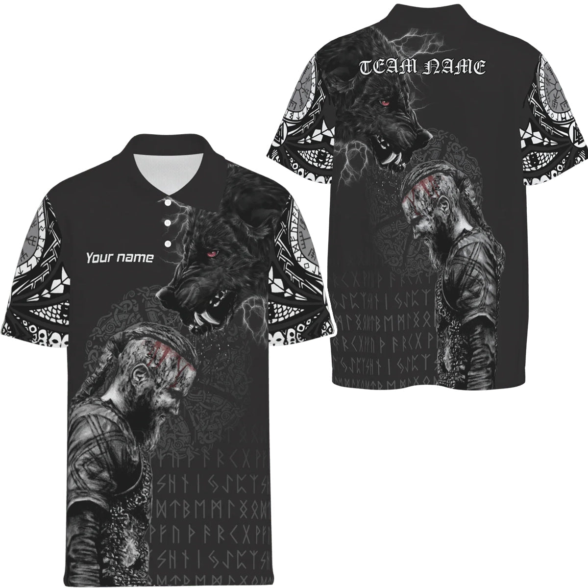 Dartshirt Wikinger Polo - Shirt - Ragnar und Wolf - Herren Polo - Schwarz VK6612 - Outfitsuche