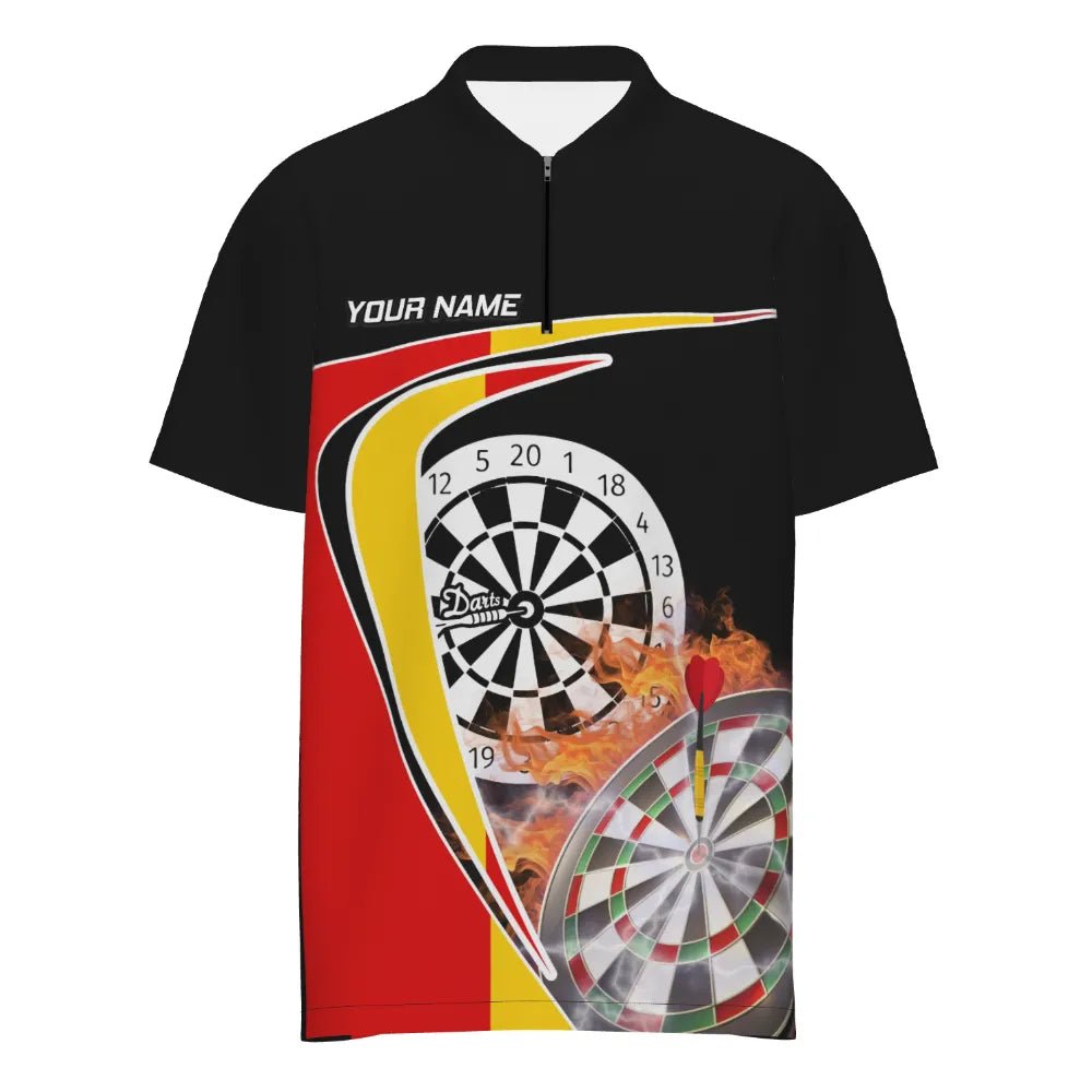 Deutscher Meister Dart-Polo-Shirt "Triple-20", personalisierbares Herren Dartshirt mit Flammendesign und Deutschland Flagge, Dartteam-Trikot GM4632 - Outfitsuche