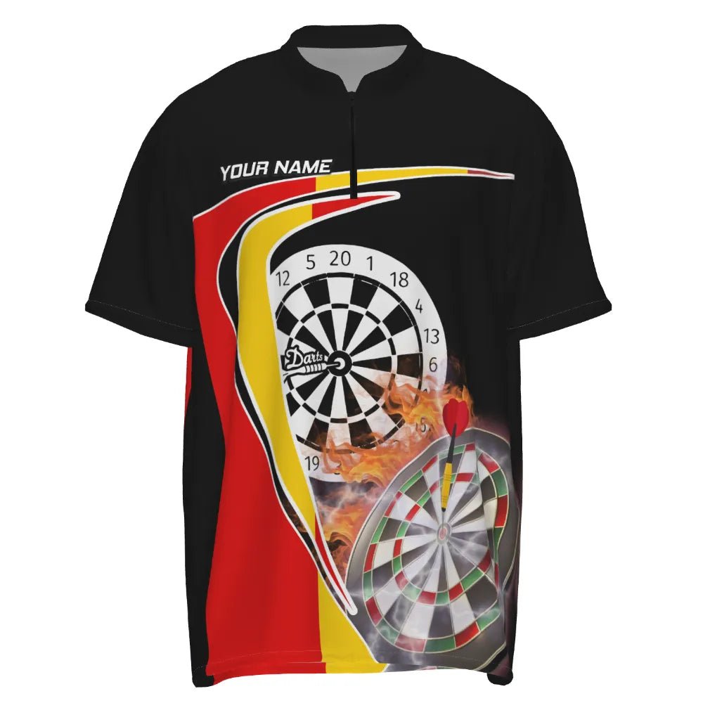 Deutscher Meister Dart-Polo-Shirt "Triple-20", personalisierbares Herren Dartshirt mit Flammendesign und Deutschland Flagge, Dartteam-Trikot GM4632 - Outfitsuche