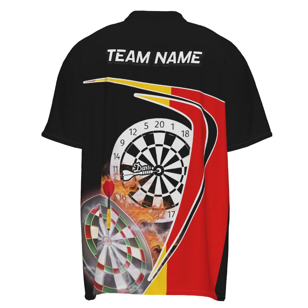 Deutscher Meister Dart-zip-Shirt "Triple-20", personalisierbares Herren Dartshirt mit Flammendesign und Deutschland Flagge, Dartteam-Trikot GM4632 - Outfitsuche