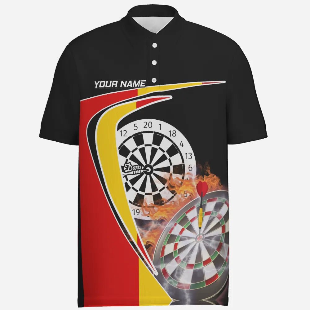 Deutscher Meister Dart-zip-Shirt "Triple-20", personalisierbares Herren Dartshirt mit Flammendesign und Deutschland Flagge, Dartteam-Trikot GM4632 - Outfitsuche