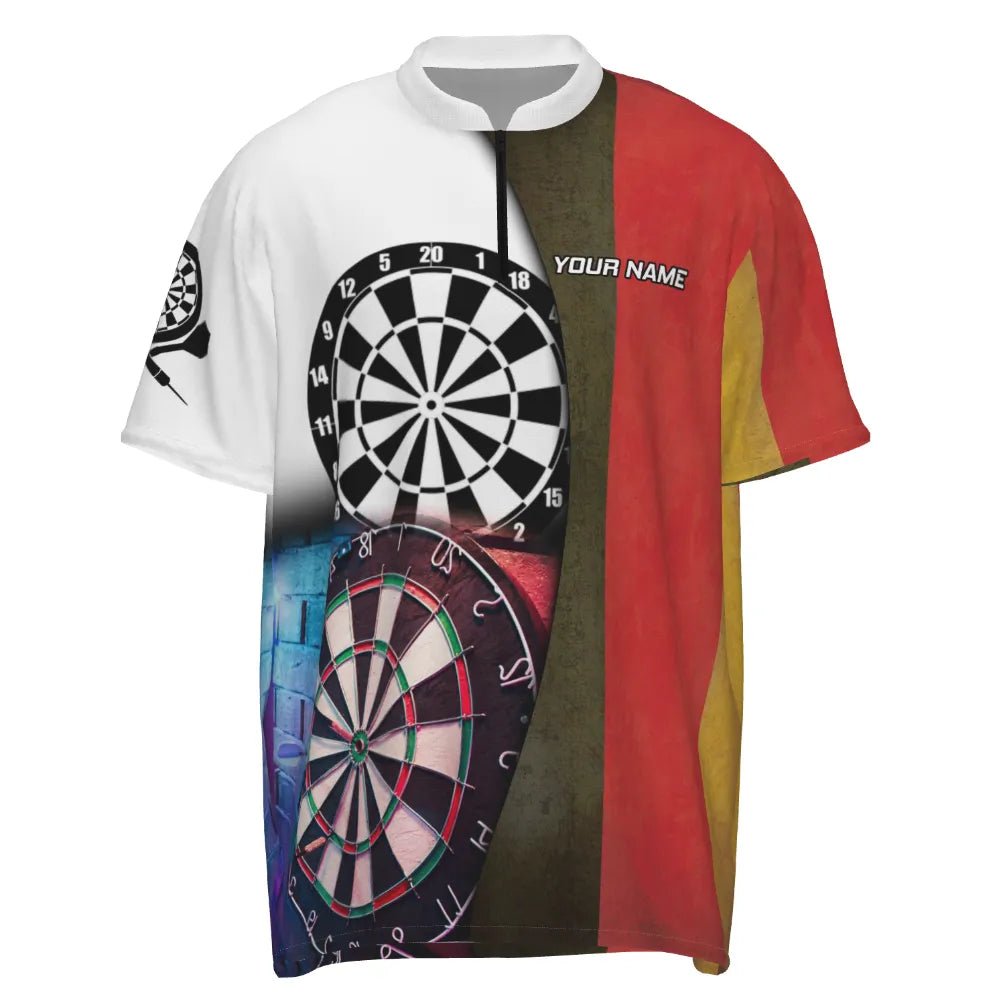 Deutschland-Farben Dart-Polo-Shirt "Zielsicher", personalisiertes Herren Dartshirt im Design der Deutschland Flagge, Dartteam-Trikot GM2910 - Outfitsuche