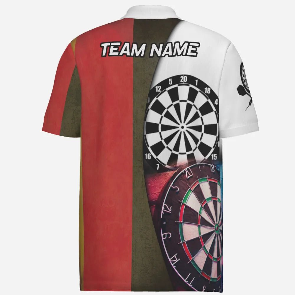 Deutschland-Farben Dart-Polo-Shirt "Zielsicher", personalisiertes Herren Dartshirt im Design der Deutschland Flagge, Dartteam-Trikot GM2910 - Outfitsuche