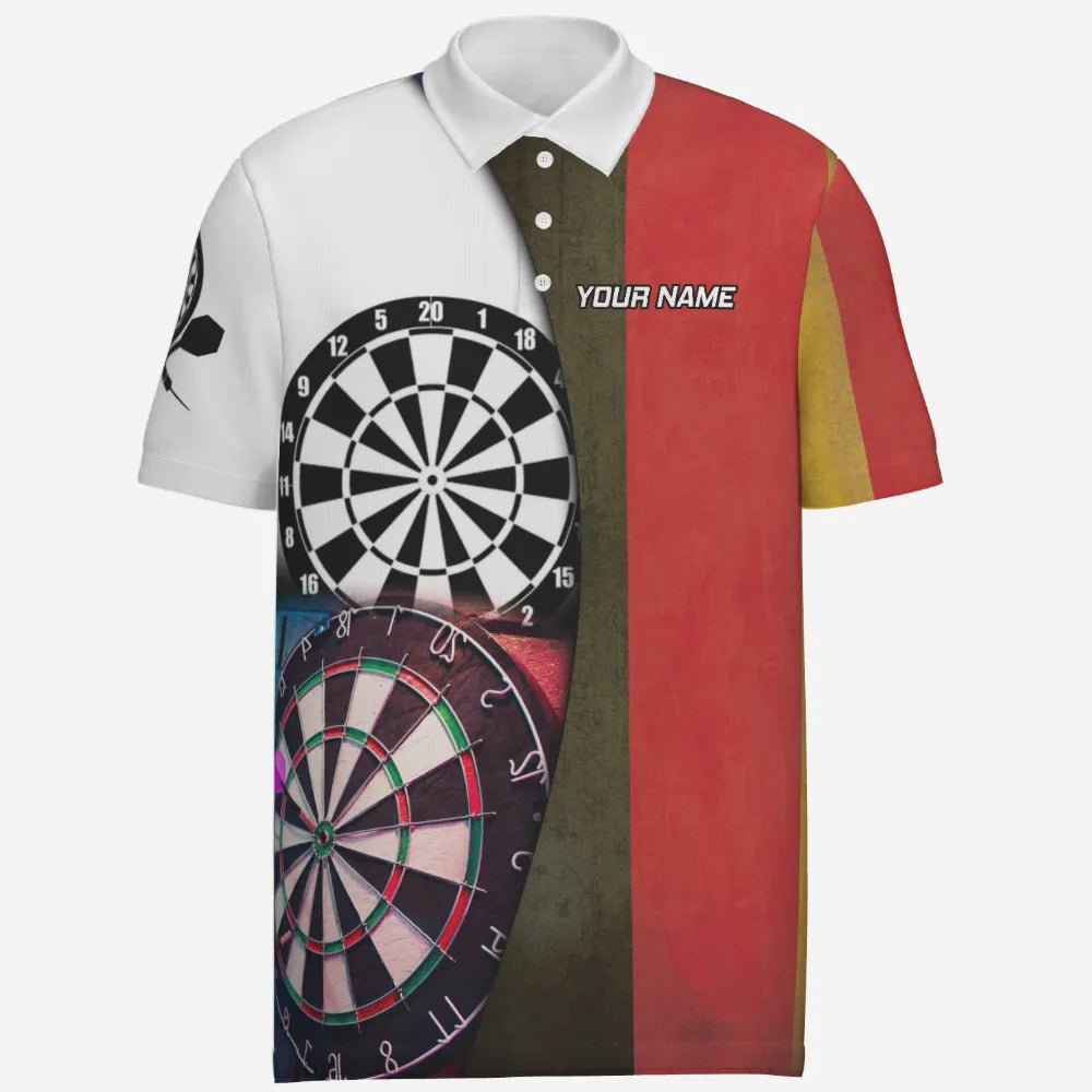 Deutschland-Farben Dart-Polo-Shirt "Zielsicher", personalisiertes Herren Dartshirt im Design der Deutschland Flagge, Dartteam-Trikot GM2910 - Outfitsuche