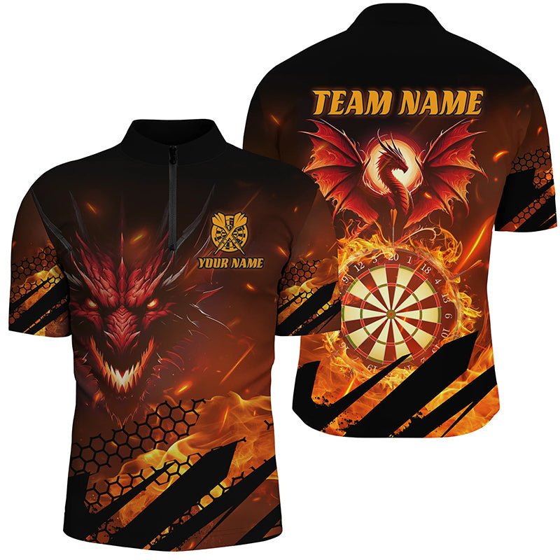 Drachen - Dartboard Feuer Flamme Herren Darts Shirt - Individuelles 3D Team Trikot T1700 - Outfitsuche