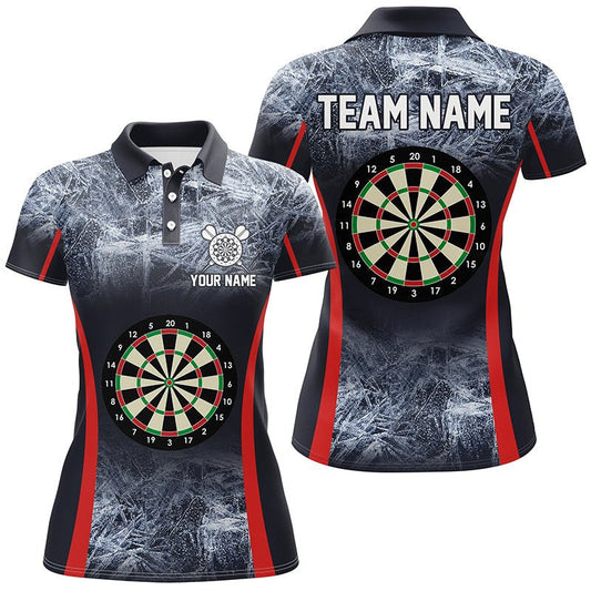 Eisblaues Damen-Darts-Poloshirt | Personalisiertes Darts-Shirt für Frauen | Darts-Teamtrikot L1358 - Outfitsuche