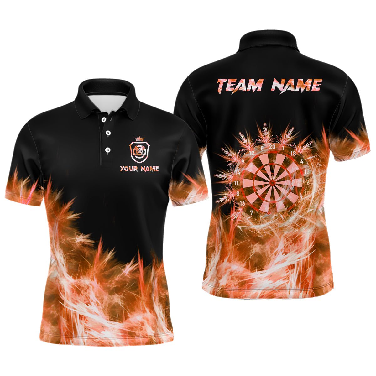 Eisiger Orange Herren Darts Poloshirt & Quarter Zip Shirt – Individuelle Darts Shirts für Team - Dart - Trikots T2978 - Outfitsuche