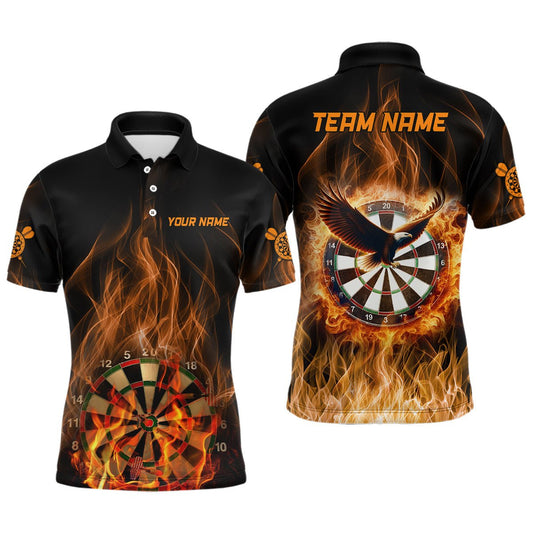 Feuerflamme Adler Herren Darts Polo Shirt | Personalisierte Dartshirts für Männer | Dart Trikots | L1446 - Outfitsuche