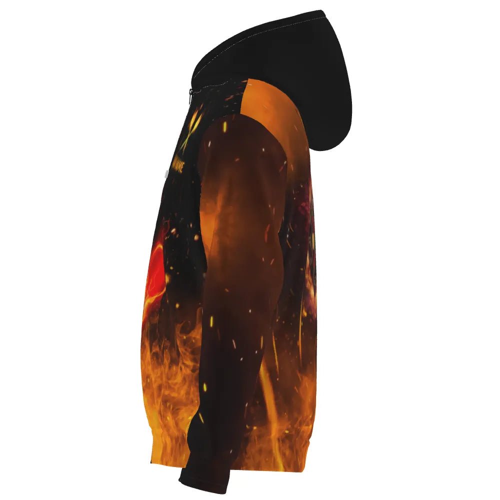 Feuerflamme Orange Darts Kapuzenpullover mit Reißverschluss L1440 - Outfitsuche