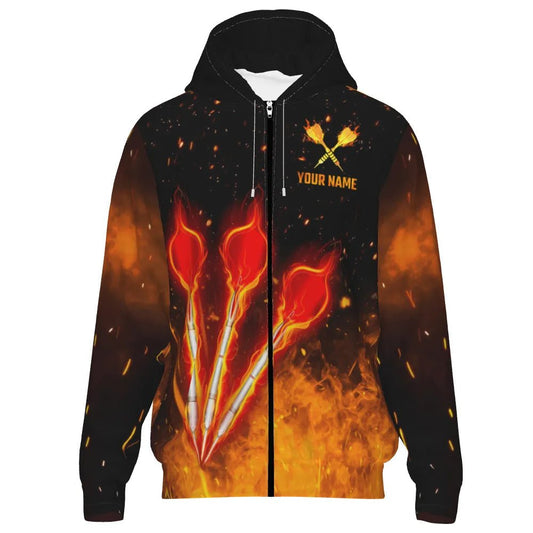 Feuerflamme Orange Darts Kapuzenpullover mit Reißverschluss L1440 - Outfitsuche