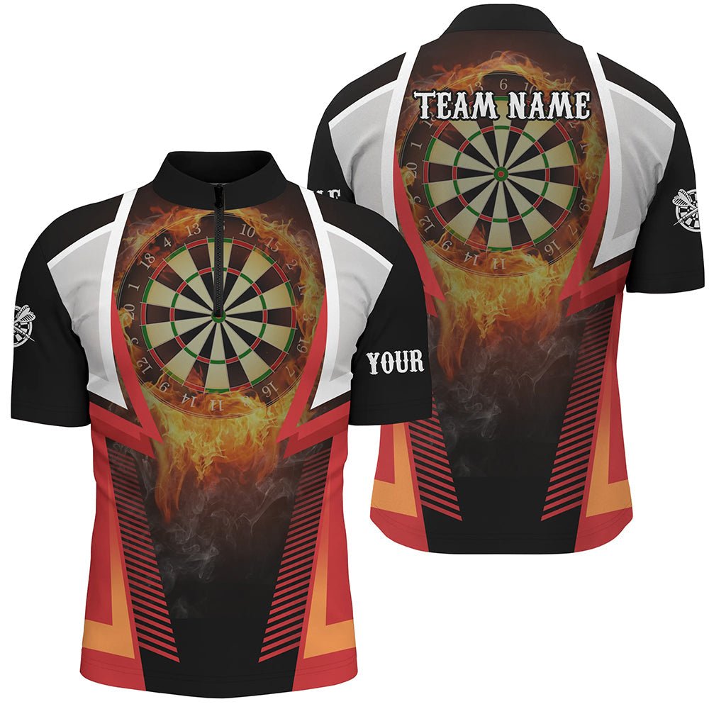 Feuerflamme Orange Sport Herren Darts Polo Shirt | Personalisiertes Darts Shirt für Männer | Dart Trikots | L1397 - Outfitsuche