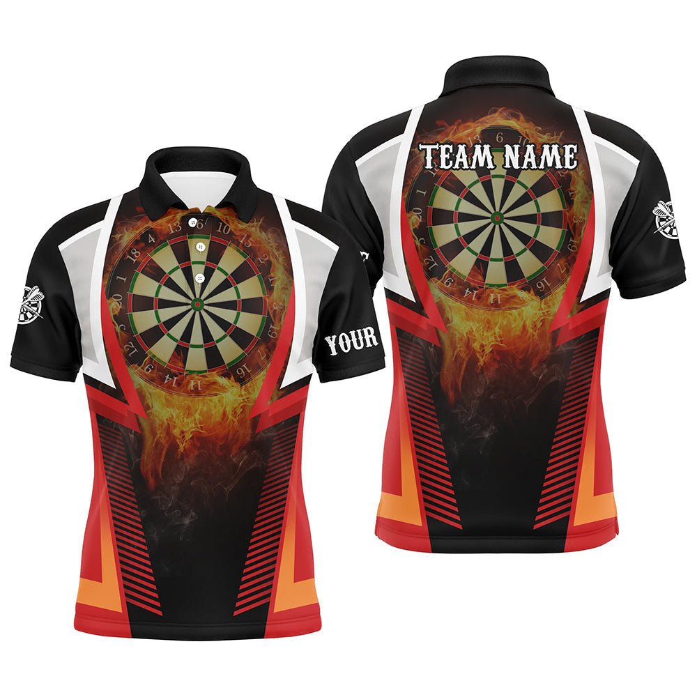 Feuerflamme Orange Sport Herren Darts Polo Shirt | Personalisiertes Darts Shirt für Männer | Dart Trikots | L1397 - Outfitsuche