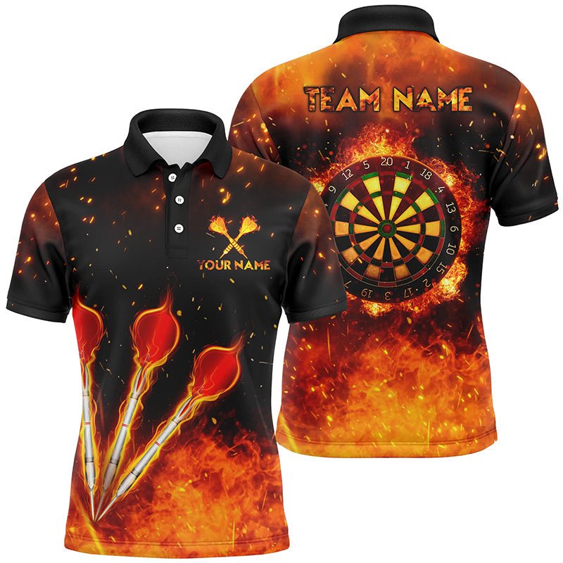 Feuerflamme Orange Sport Herren Darts Polo Shirt | Personalisiertes Darts Shirt für Männer | Dart Trikots L1440 - Outfitsuche