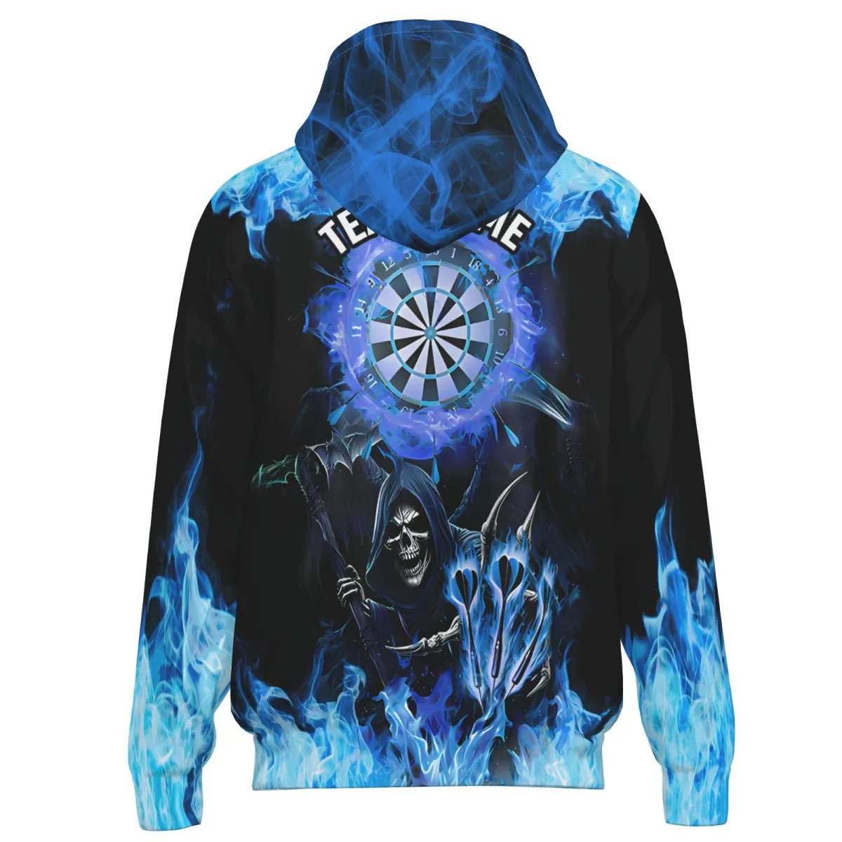 Feuerflammen - Dartscheibe mit individuellem Totenkopf - Motiv – Gruselige Dart Jacket für Männer | Blau T2903 - Outfitsuche