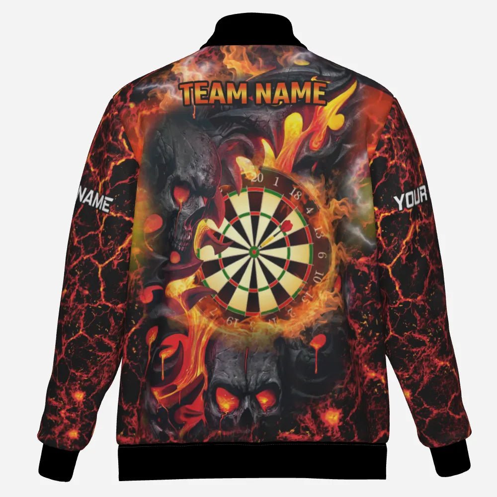 Feurige Schädel - Dartjacke "Herz des Infernos" mit Lava - Design und Deutschlandflagge G727 - Outfitsuche