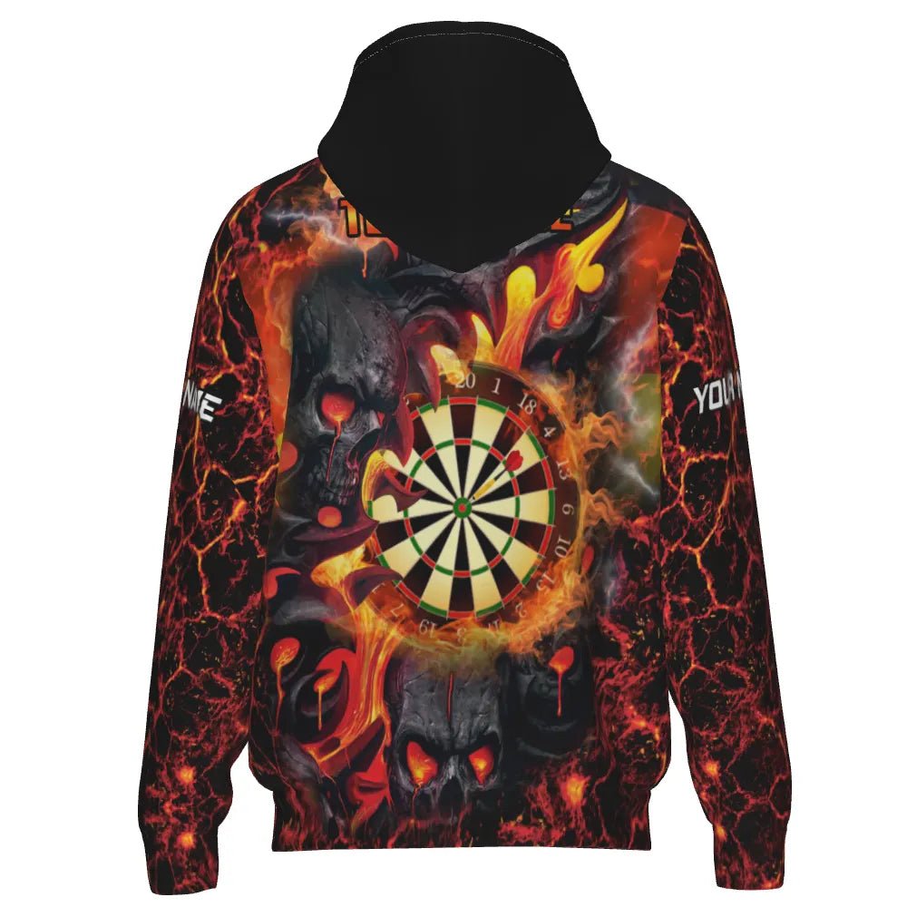 Feuriger Skull Dart Kapuzenpullover "Mittelpunkt der Hölle" mit Lava - Design und Deutschlandflagge G727 - Outfitsuche