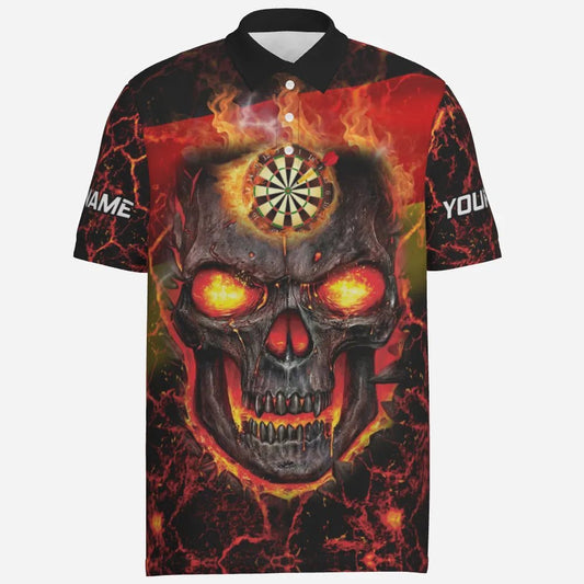 Feuriges Totenkopf Dart Polo Trikot "Zentrum des Infernos", personalisierbares Dart Shirt mit Lava-Design Deutschland Flagge für Herren GMF727 - Outfitsuche