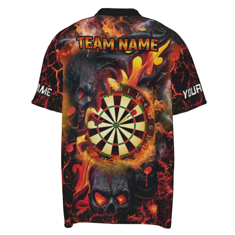 Feuriges Totenkopf Dart Polo Trikot "Zentrum des Infernos", personalisierbares Dart Shirt mit Lava-Design Deutschland Flagge für Herren GMF727 - Outfitsuche