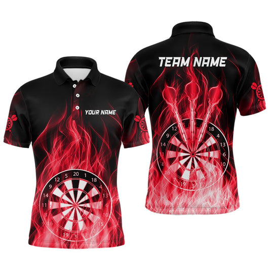 Fire Flame Dartboard 3D Darts Polo - Shirt mit individuellem Design | Rot T3298 - Outfitsuche