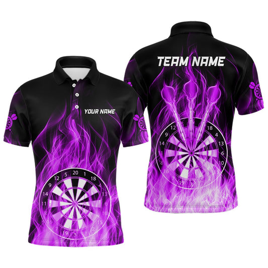 Fire Flame Dartboard 3D Darts Polo Shirt - Personalisierte Dart Polo - Shirts | Lila T3299 - Outfitsuche