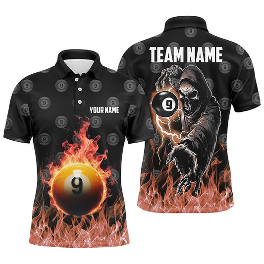 Flame Skull Billard Polo - Shirt für Herren V1125 - Outfitsuche