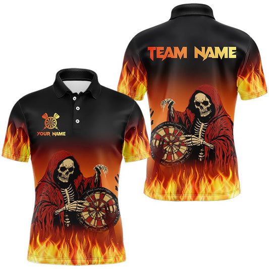 Flame Skull Reaper Darts Polo, Personalisiertes Dart - Trikot N9447 - Outfitsuche