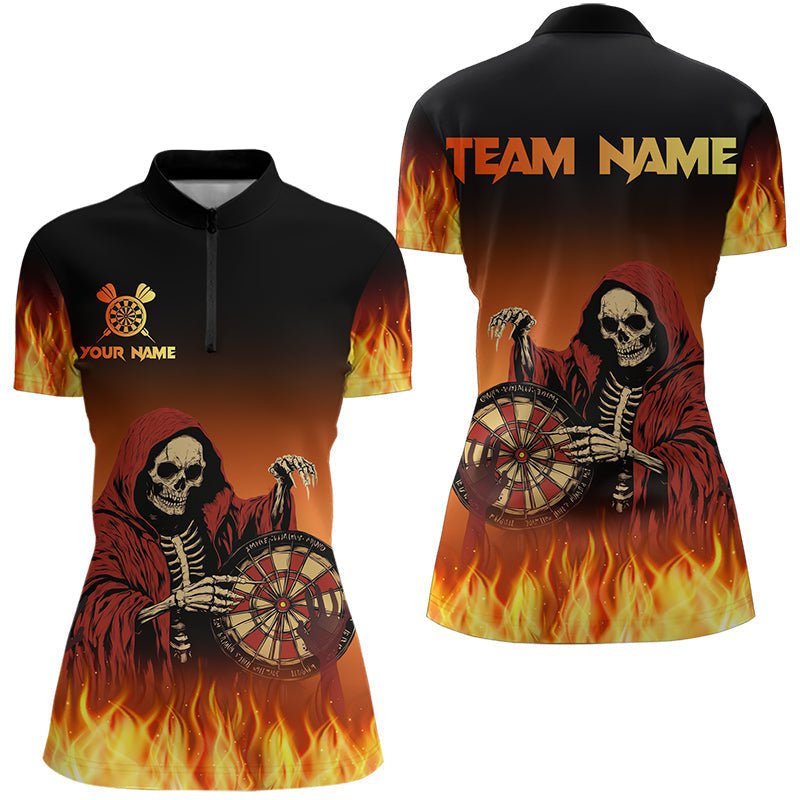 Flame Skull Reaper Darts Polo, Personalisiertes Dart - Trikot N9447 - Outfitsuche