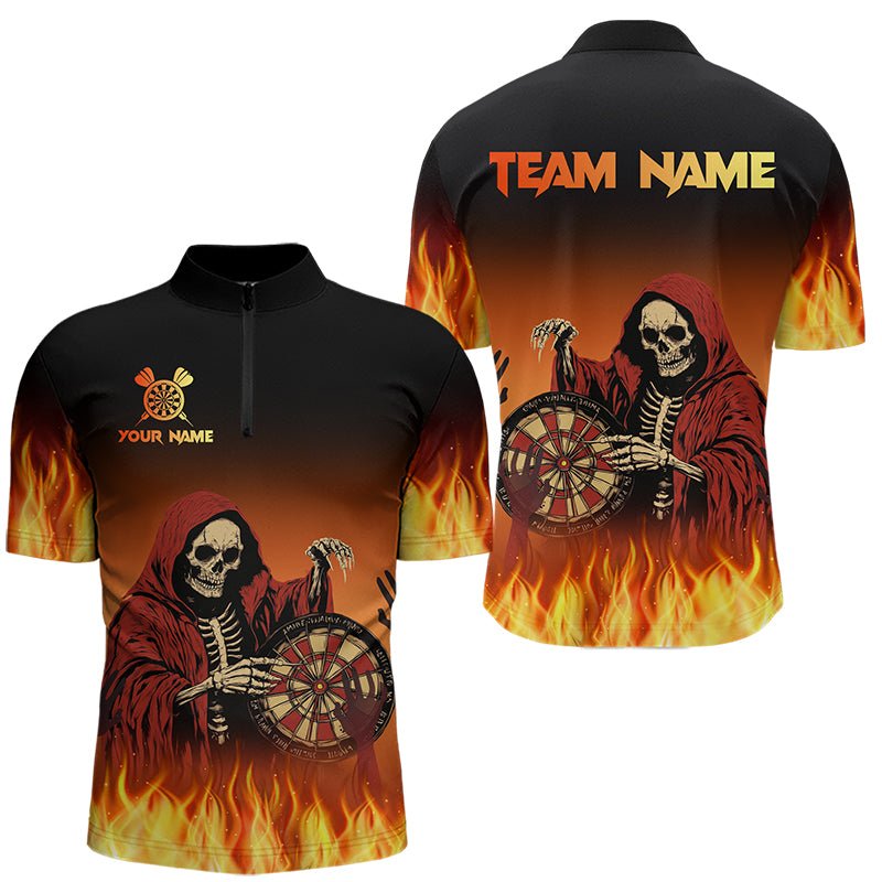 Flame Skull Reaper Darts Polo, Personalisiertes Dart - Trikot N9447 - Outfitsuche