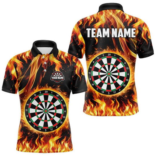 Flammen Dartboard Feuer Muster individuelle Dart Polo Shirt N9459 - Outfitsuche