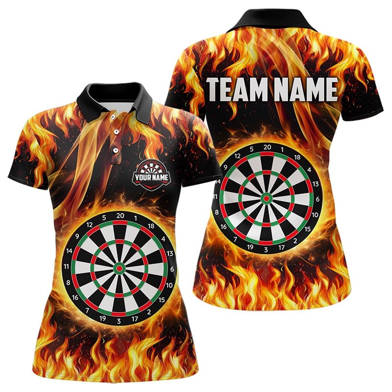 Flammen Dartboard Feuer Muster individuelle Dart Polo Shirt N9459 - Outfitsuche