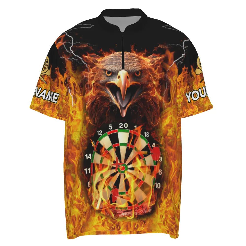 Flammenschwinge Dart-Polo-Shirt "Adlerauge", personalisiertes Herrenshirt feurigem Dartmotiv H3276 - Outfitsuche