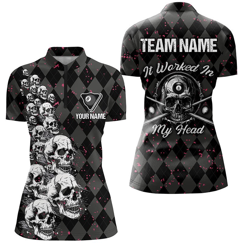 Frauen Custom Argyle Skull Billard Shirt T1811 - Outfitsuche